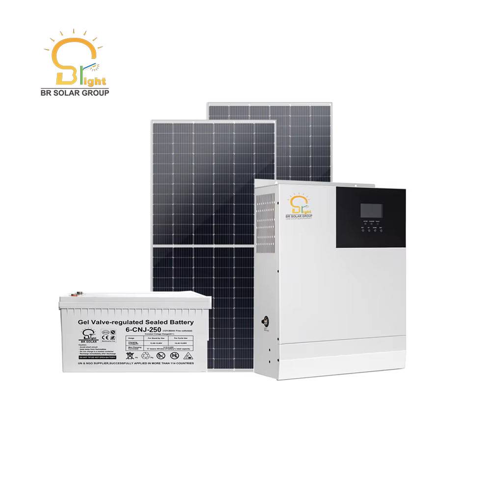 BR SOLAR 2Kw Full Solar Power System Home Kit 2Kw off Grid Solar Power Generator System for Home