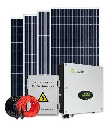 BR SOLAR Alta eficiencia 5kw 10kw 15kw 20kw 25kw en red/sistema de energía de panel solar fotovoltaico conectado a red