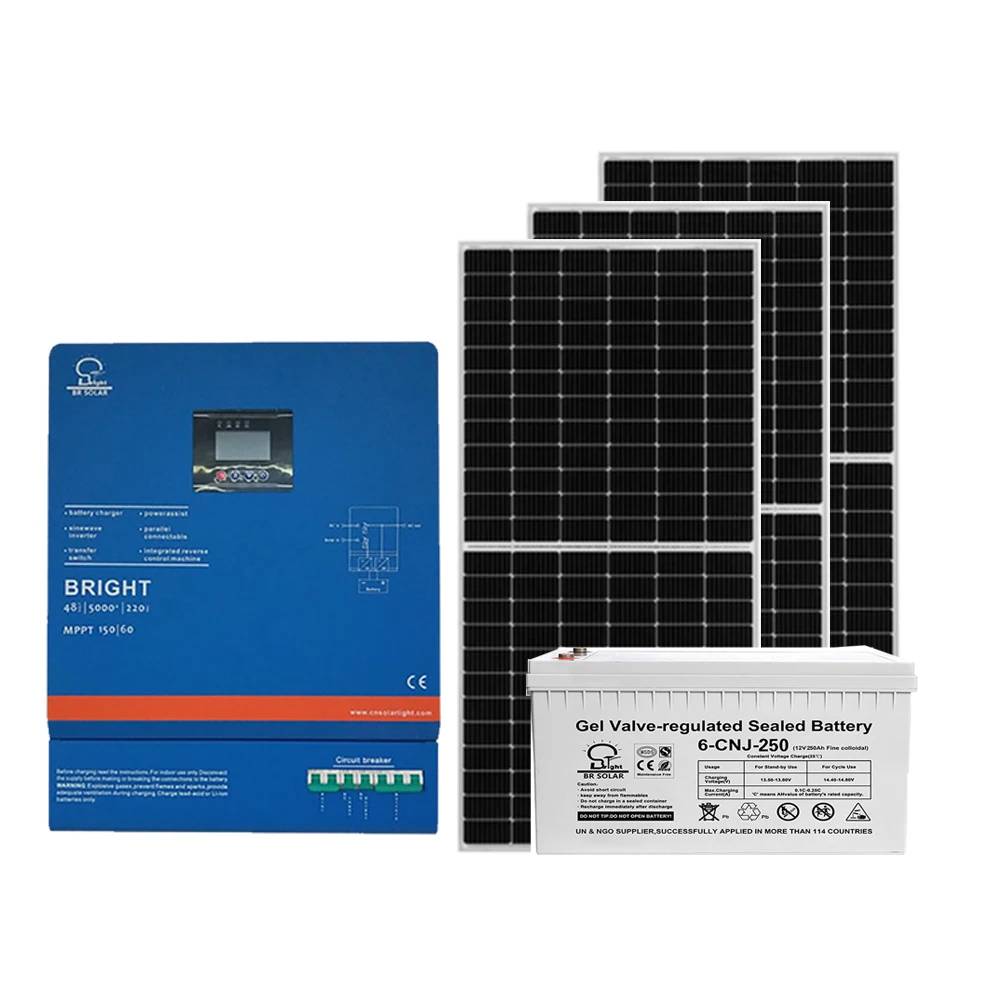 BR SOLAR Sistema de energía de batería solar 5KW 10KW Paneles solares de rejilla híbrida para electrodomésticos