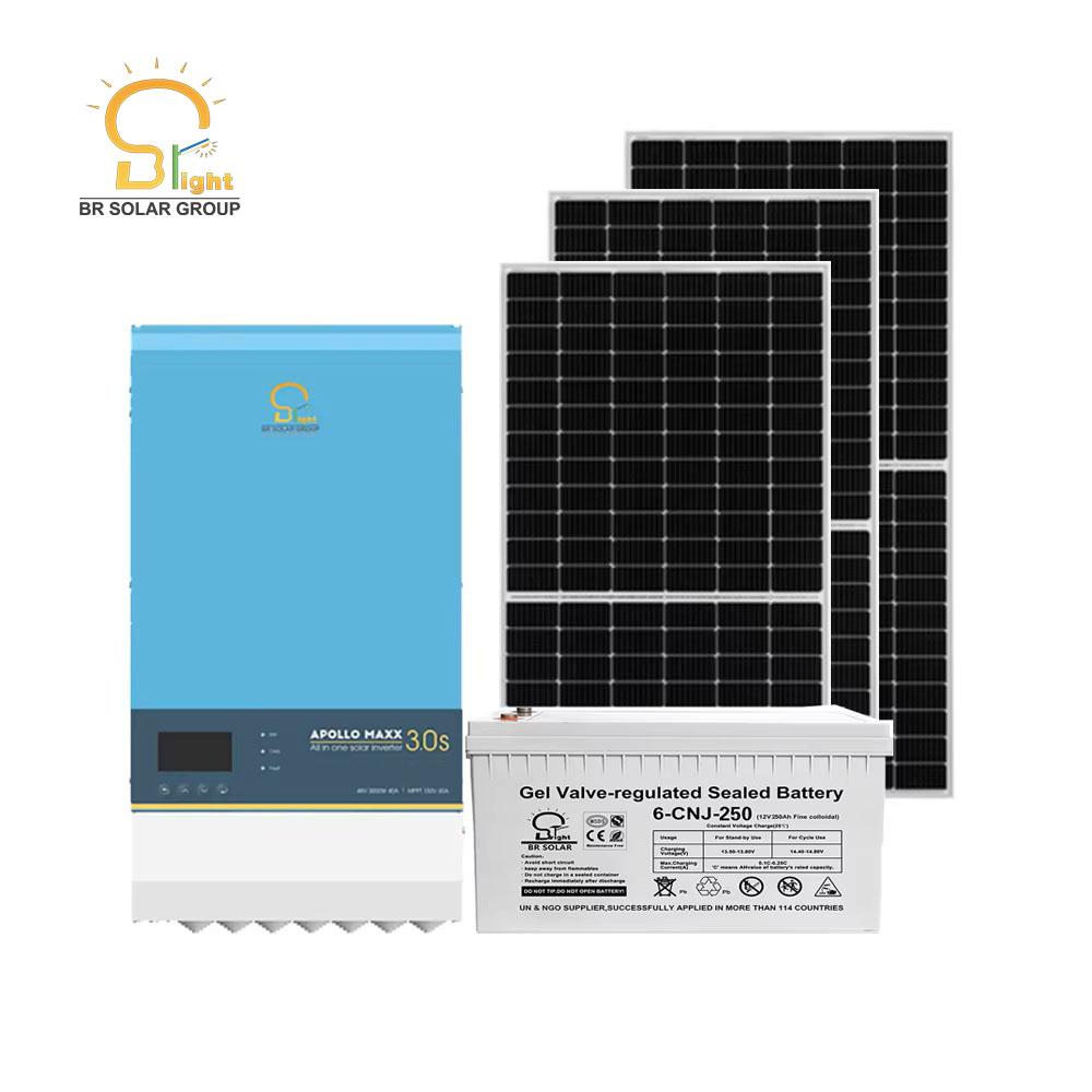 BR SOLAR 5kw Hybrid Solar Energy Power System 10kw off Grid Solar Panels System for Home