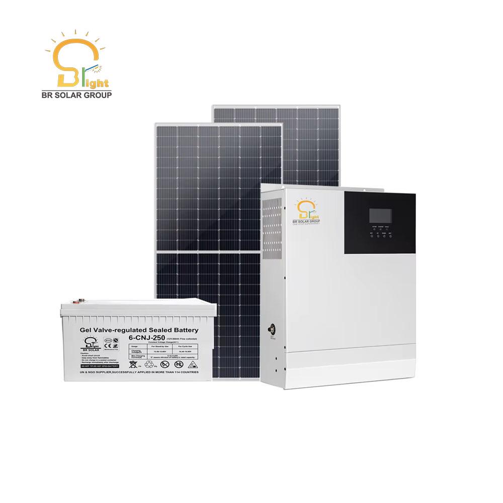 BR SOLAR 2Kw Full Solar Power System Home Kit 2Kw off Grid Solar Power Generator System for Home