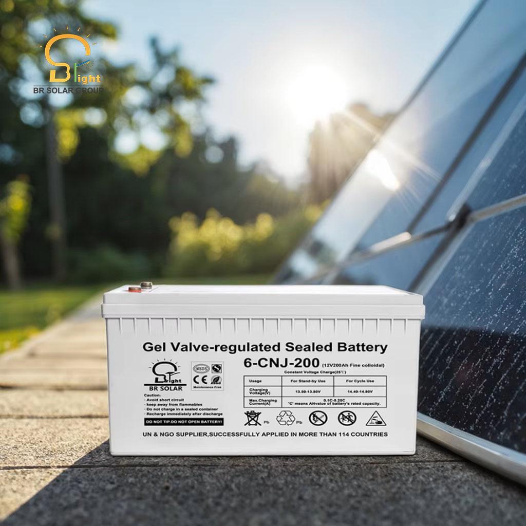 Deep Cycle 12V Graphene Sealed Gel Battery 200AH for Solar UPS Backup Power CE Certified Free Maintenance