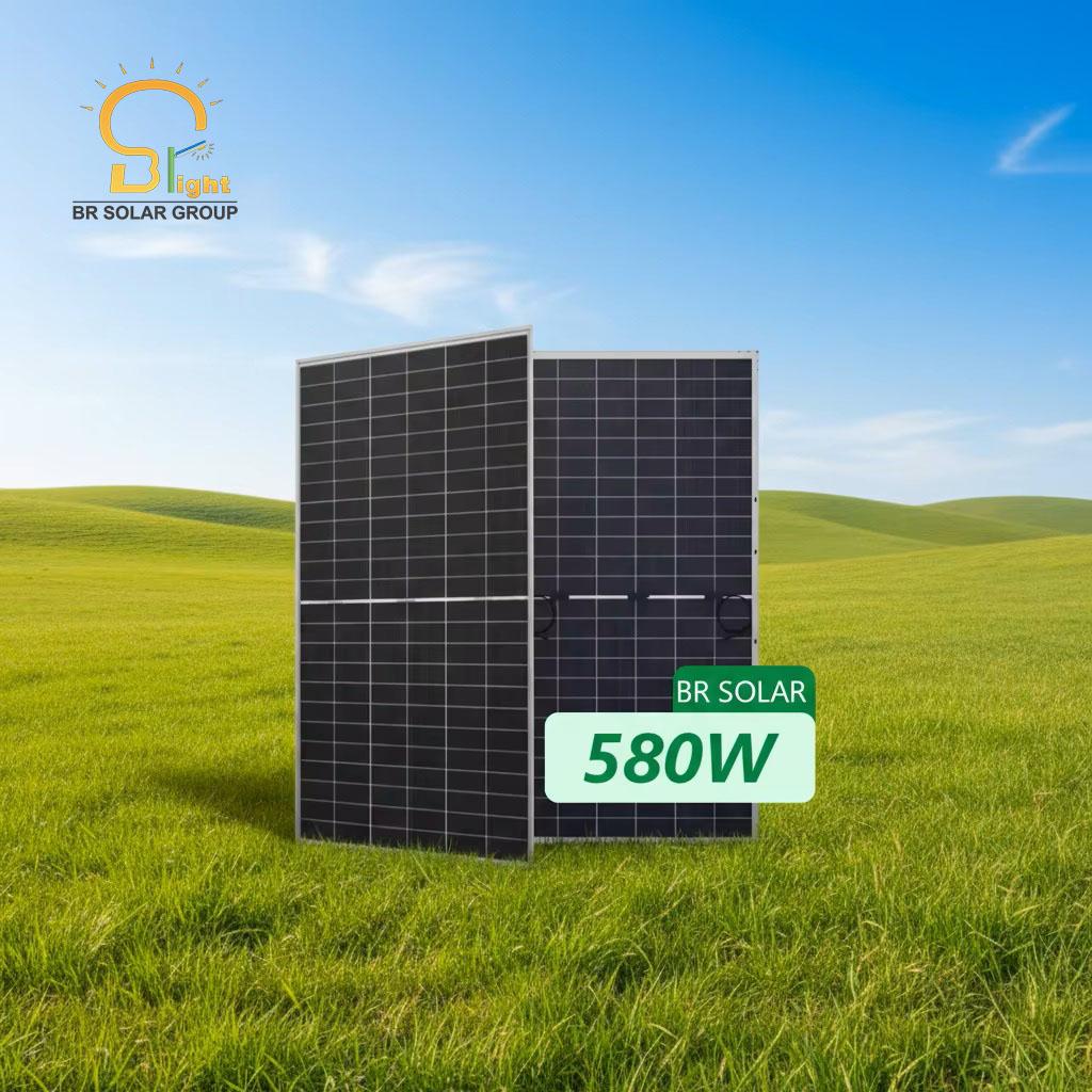 BR SOLAR N-type Mono Paneles Solares 550W 600W Half Cell PV Modules for Outdoor Solar Power Generation