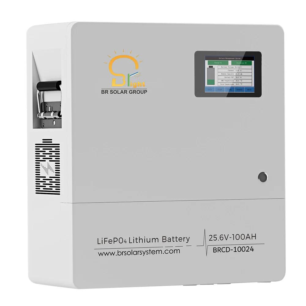 BR SOLAR настенное крепление, литий-железо-фосфатный аккумулятор, 24 В, 25,6 В, Lifepo4, литиевый аккумулятор, солнечная литиевая батарея Lifepo4