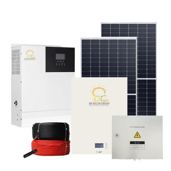 BR SOLAR كفاءة عالية خارج الشبكة المعيشة 5KW العاكس أنظمة الطاقة الشمسية رمز النظام المنسق مع لوحة شمسية خلية
