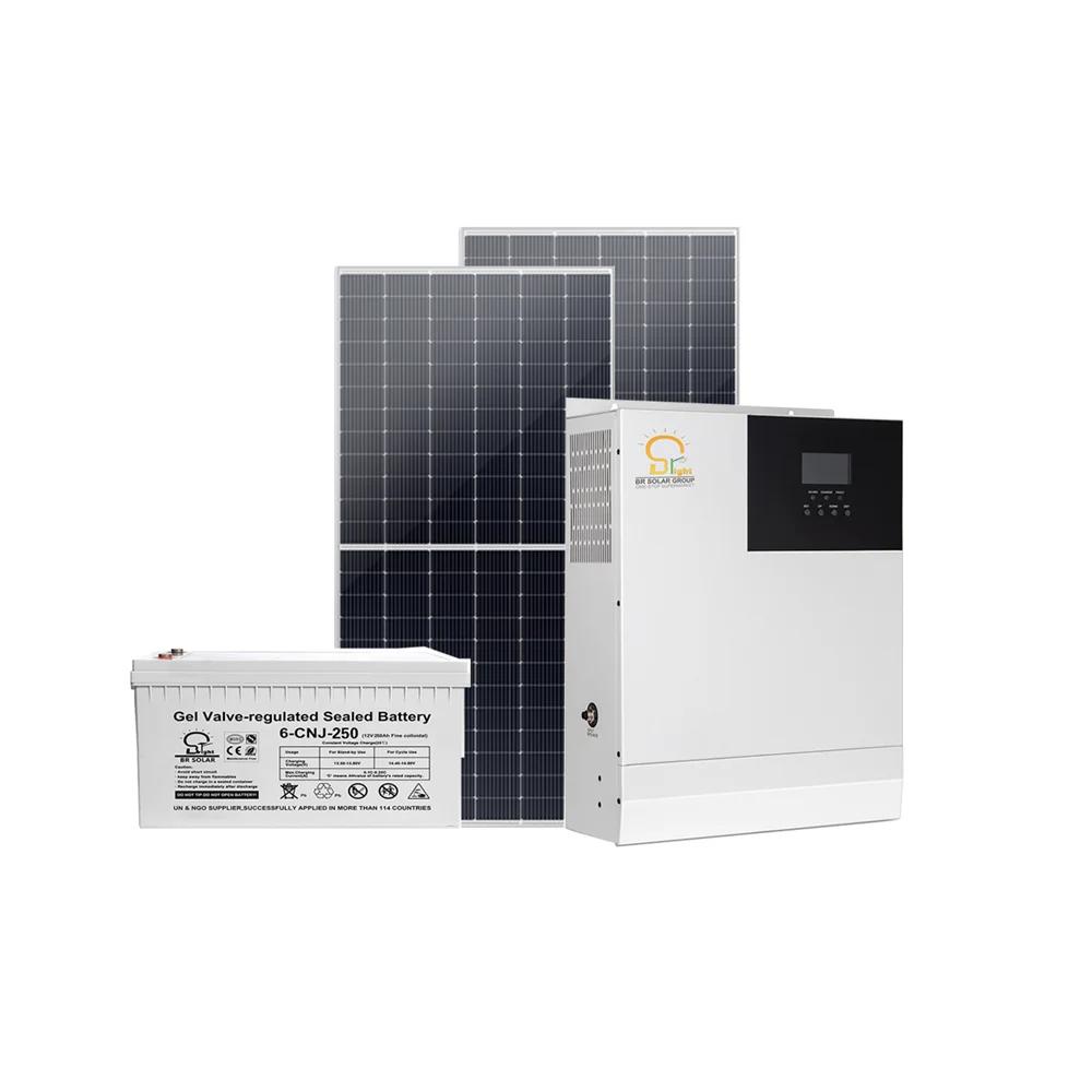 BR SOLAR Автономные наземные солнечные энергосистемы 1 кВт, 3 кВт, 5 кВт, 8 кВт Домашняя солнечная энергосистема с батареей