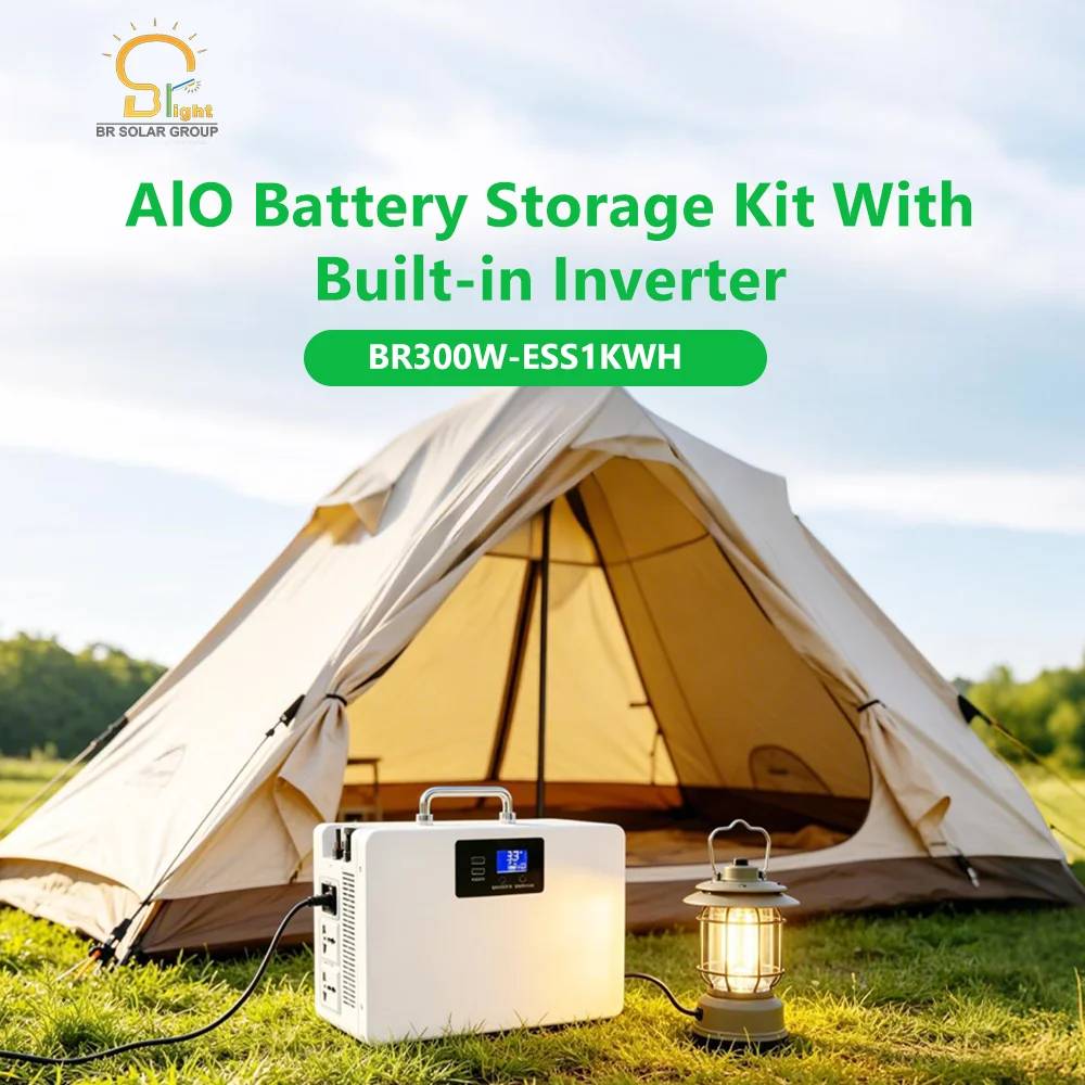 便携式 314AH LiFePO4 多合一电池存储套件,内置逆变器 300W/500W/1KW MPPT 太阳能充电器