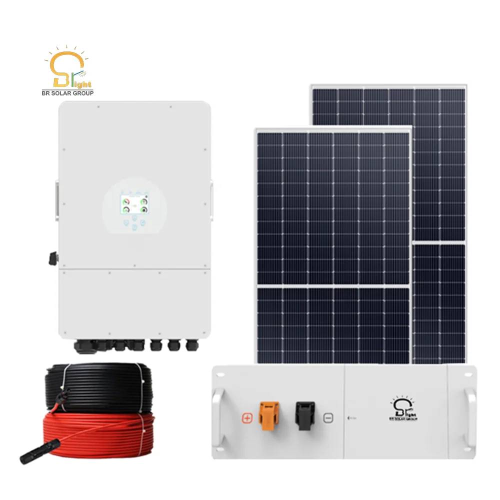BR SOLAR Sistema de energía solar doméstico con batería de litio Sistema solar para balcón de 5 KW Sistema solar para balcón de casa de 3 kw 800 w